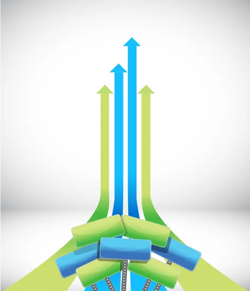 Знаки стрелки лидера — стоковое фото