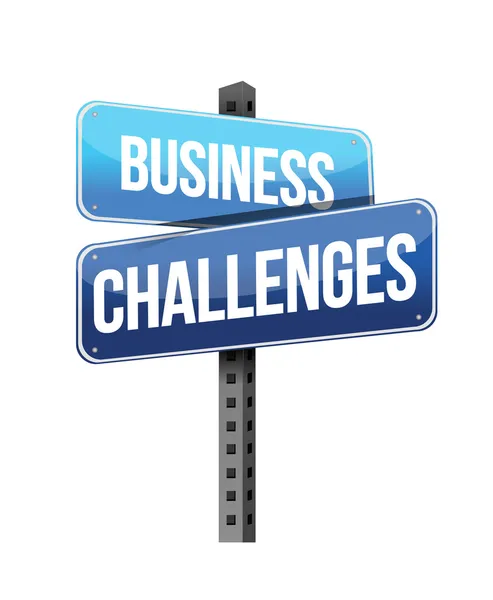 Sinal de desafios de negócios — Fotografia de Stock
