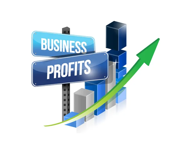 グラフ ビジネスの利益をサイン — ストック写真