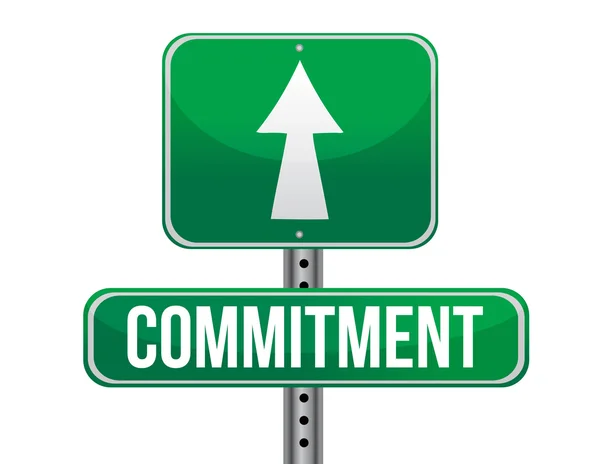 Commitment road sign illustration design — Stock Photo, Image
