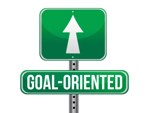 Goal-oriented road sign illustration design — Stock Photo, Image