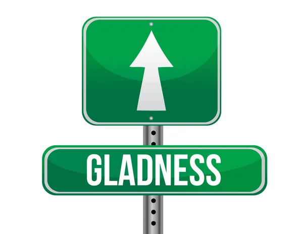 Gladness road sign illustration design — Stock Photo, Image