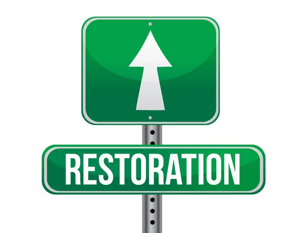Restoration road sign illustration design — Stock Photo, Image