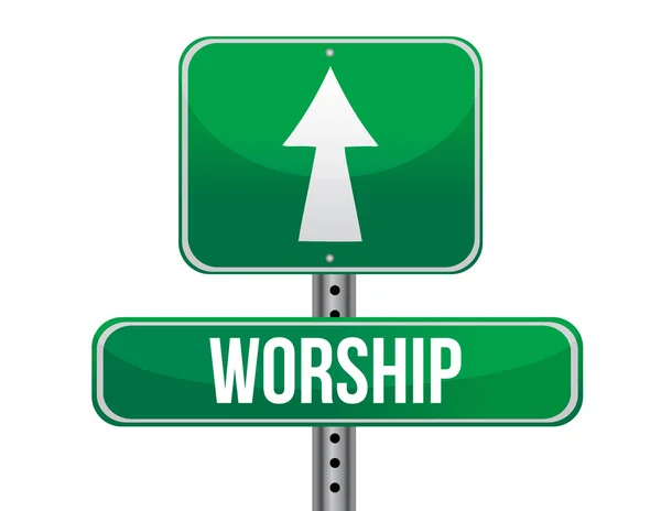 Worship road sign illustration design — Stock Photo, Image