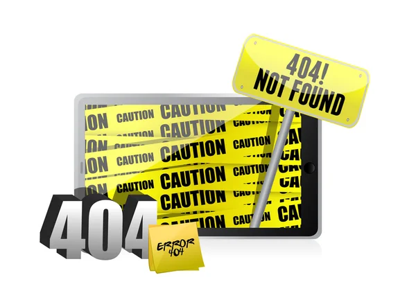 404 errore di visualizzazione su un tablet . — Foto Stock