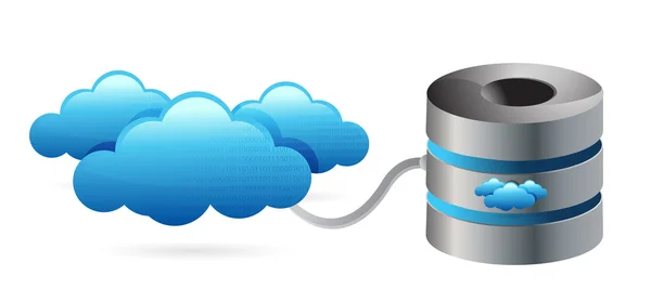 Server di rete che si connette con cloud — Foto Stock