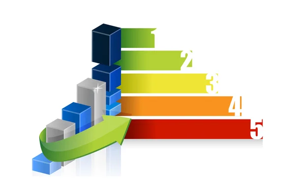 Colorful business success graph — Stock Photo, Image