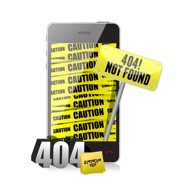 Affichage d'erreur 404 sur un téléphone . — Photo