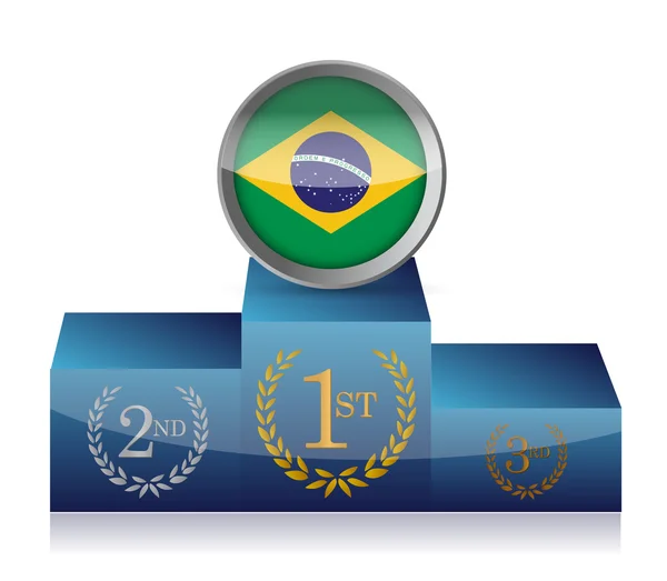 Brazil winner's podium illustration design — Stock Photo, Image