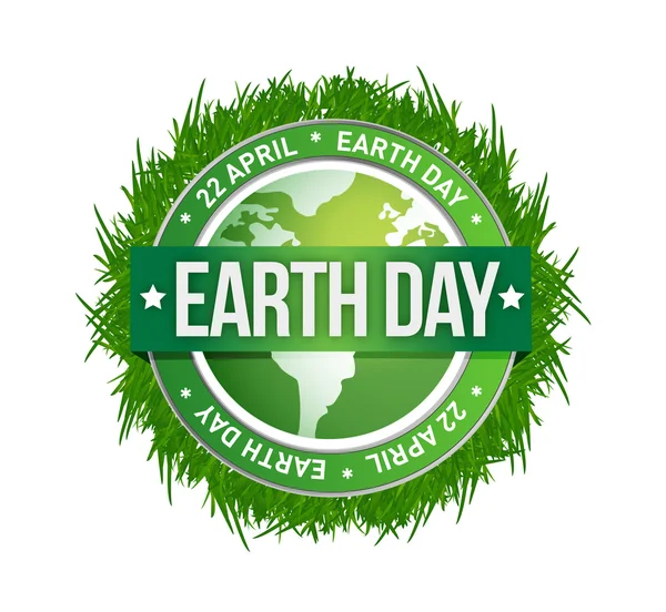 Grass earth day written inside the stamp — Stock Photo, Image