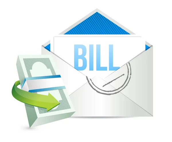 Envelope and bill documents illustration design — 图库照片
