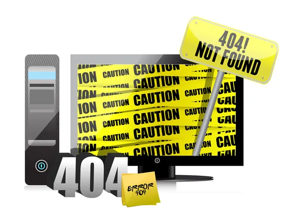 404-fel visas på en dator. — Stockfoto