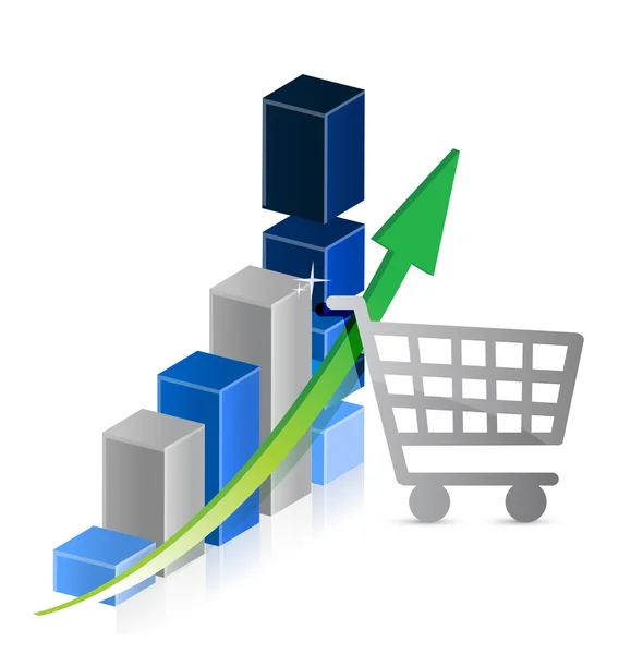 Shopping cart diagramsymbol business illustration — Stockfoto