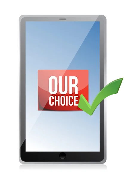 Tablet nossa escolha design ilustração — Fotografia de Stock