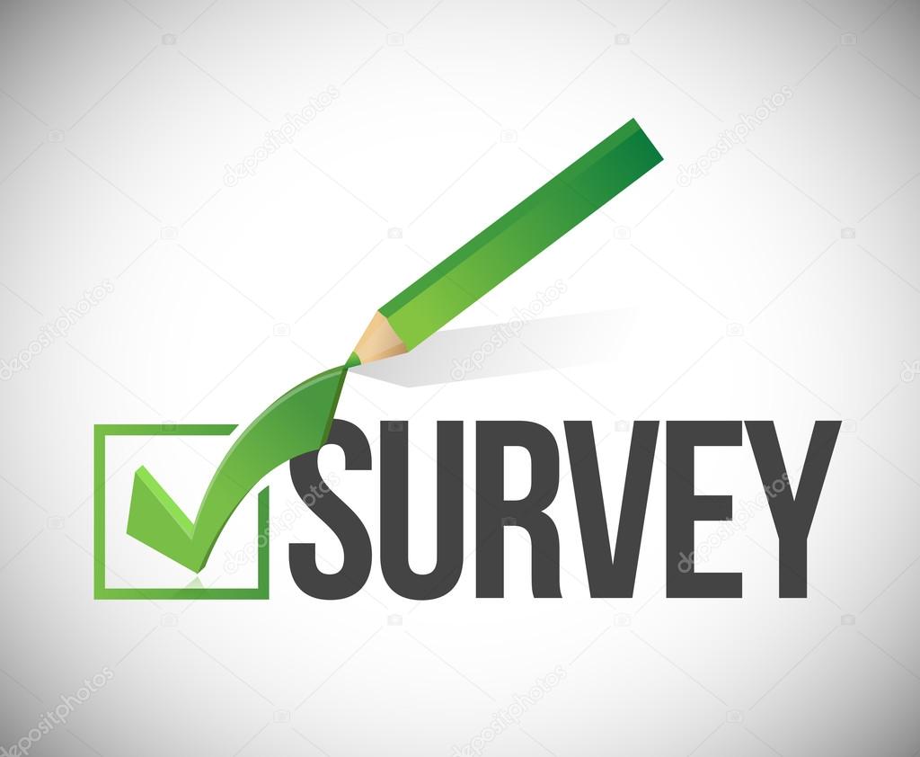 survey checkmark and pencil illustration