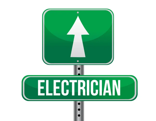 Electrician road sign illustration design — Stock Photo, Image