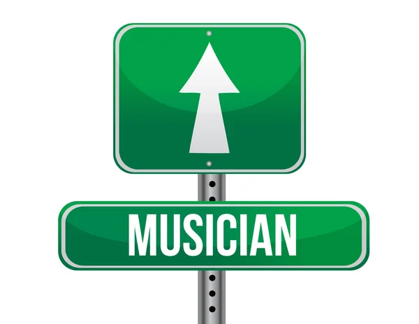 Musician road sign illustration design — Stock Photo, Image