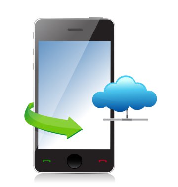 bir bulut kavram olarak gösterilen telefon