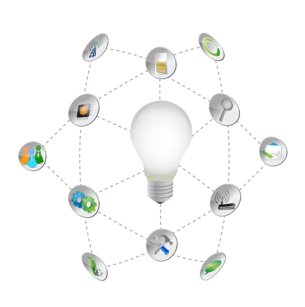 Business symbols and icons lightbulb — Stock Photo, Image