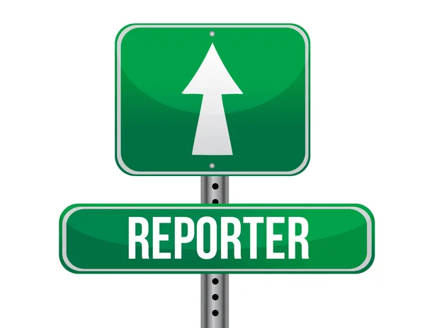 Reporter road sign illustration design — Stock Photo, Image