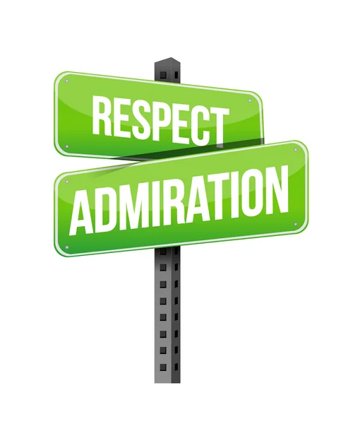 Respect admiration road sign illustration design — Stock Photo, Image