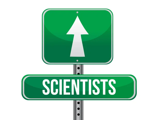 Scientists road sign illustration design — Stock Photo, Image