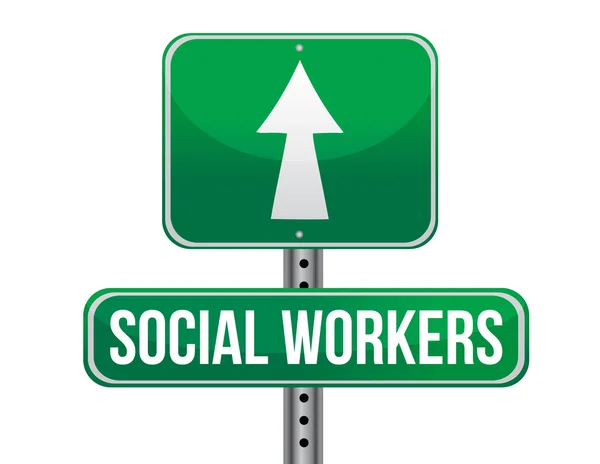 Social workers road sign illustration design — Stock Photo, Image