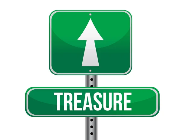 Treasure road sign illustration design — Stock Photo, Image