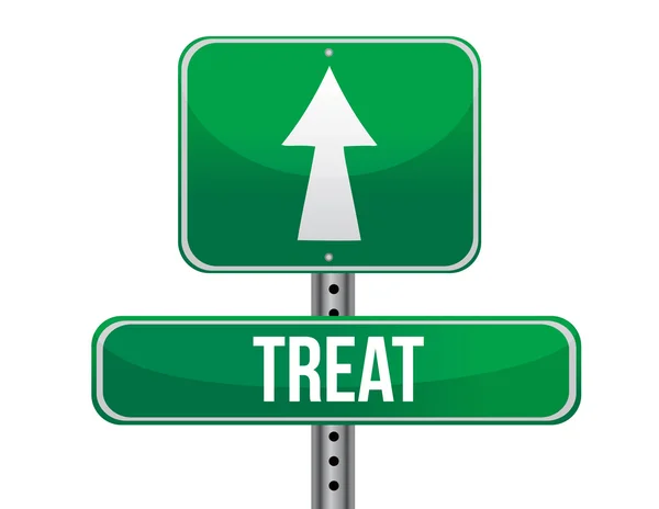 Treat road sign illustration design — Stock Photo, Image