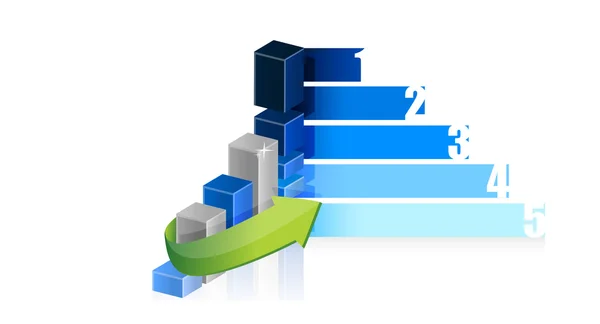 Gráfico de negócios passos design ilustração — Fotografia de Stock