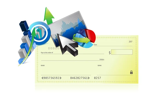 Bank check business graph set design — Stock Photo, Image