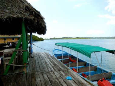 Colorful floating houses and boats