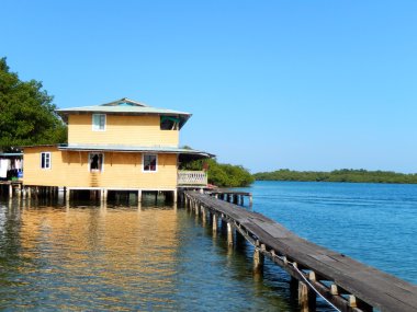 Colorful floating houses and boats