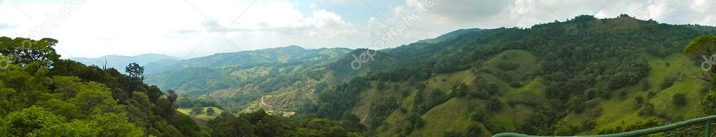 green mountains panoramic view at monteverde