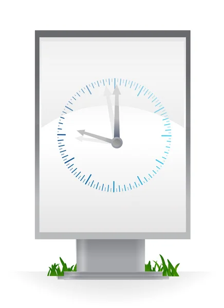 Relógio em cartaz de publicidade — Fotografia de Stock
