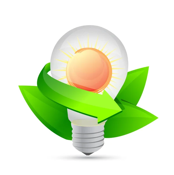 Elektrisk lampa symboliserar solenergi — Stockfoto