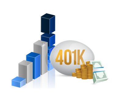 401k yumurta ve nakit para grafik illüstrasyon