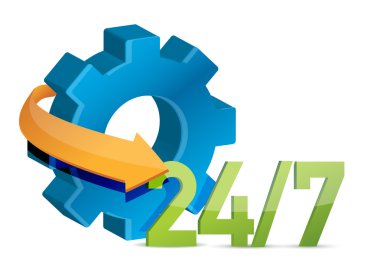 24 7 konsept illüstrasyon çalışma sanayi