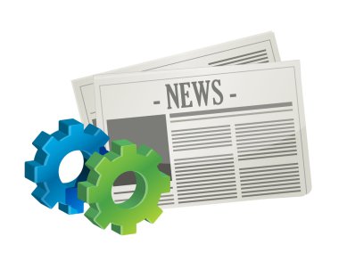 Endüstriyel dişli gazete konsept illüstrasyon