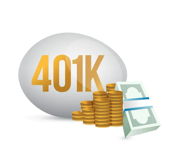 401k 계란과 현금 돈 그림 — 스톡 사진