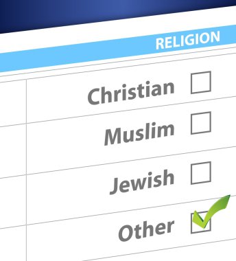 pick your religion blue survey illustration clipart