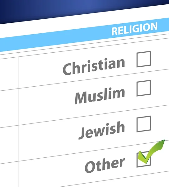 Выбрать вашу религию синий опрос иллюстрации — стоковое фото