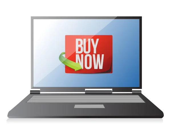 Buy now sign on a laptop. illustration design — Stock Photo, Image