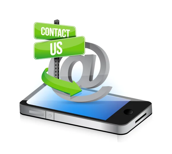 E mail contact us at sign illustration design — Stock Photo, Image