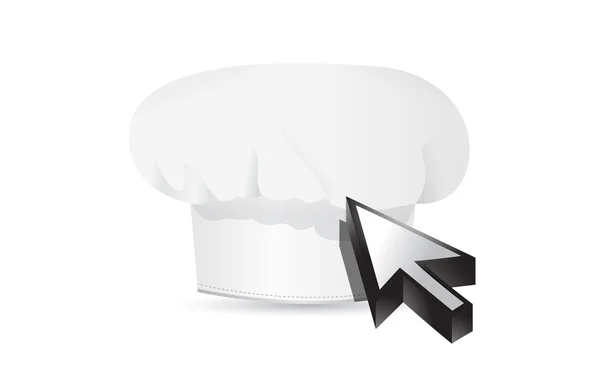 Chef hat and cursor. — Stock Photo, Image