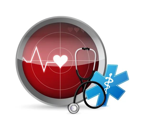 Lifeline Stethoscope radar illustration design — Stock Photo, Image