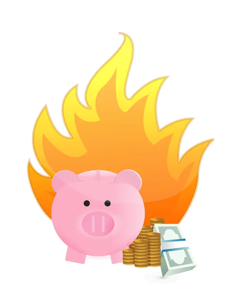 Savings on fire — Stock Photo, Image
