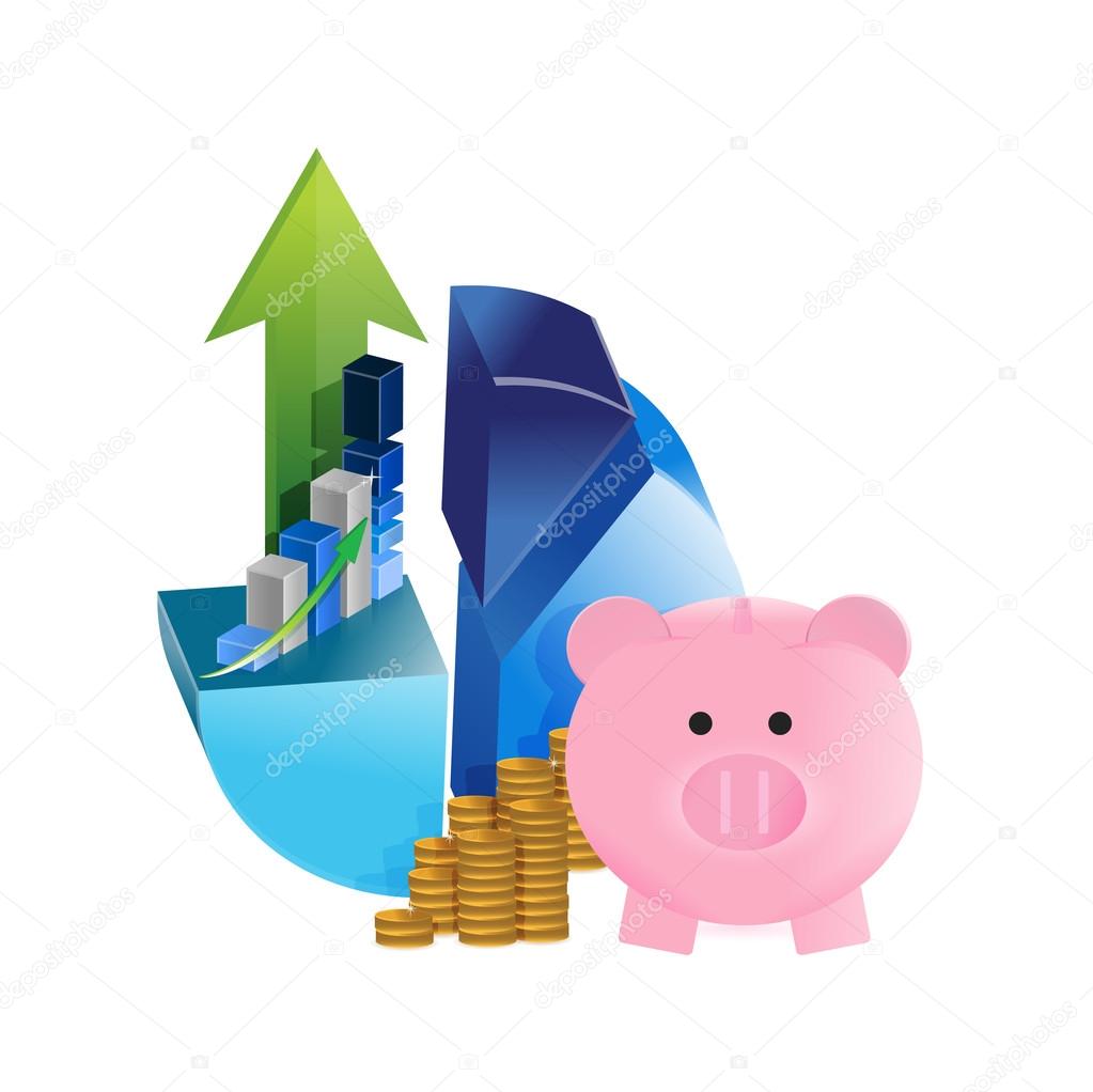 Gráficos de ahorro empresarial Ilustración de stock de ©alexmillos #25725655