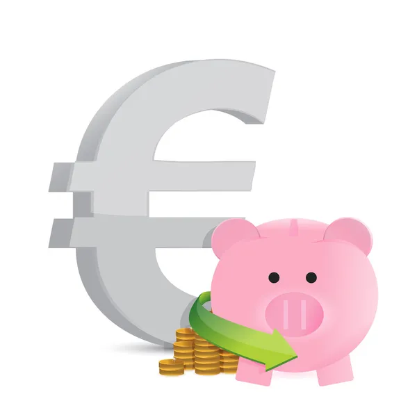 Euro savings profits illustration design — Stock Photo, Image