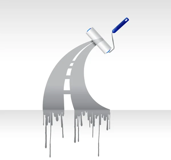 Paint roller ink highway illustration design — Stock Photo, Image